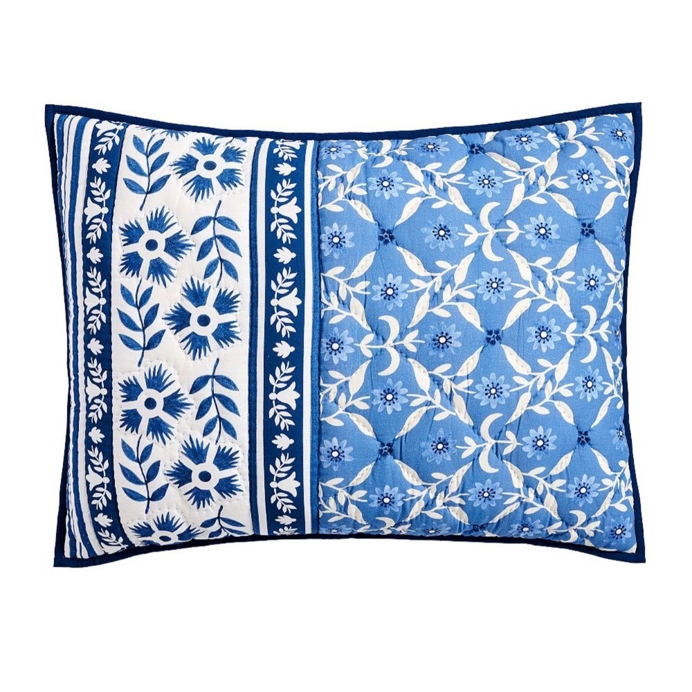 Pottery Barn x Mark D. Sikes Clementine Reversible Standard Sham Blue White